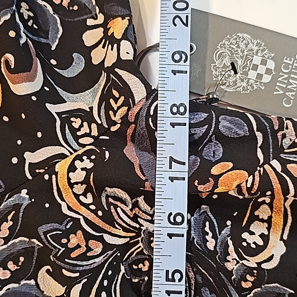 NWOT Vince‎ Camuto Paisley Print Shift Dress Longsleeve Tie Waist Pullover 4 - Picture 14 of 16